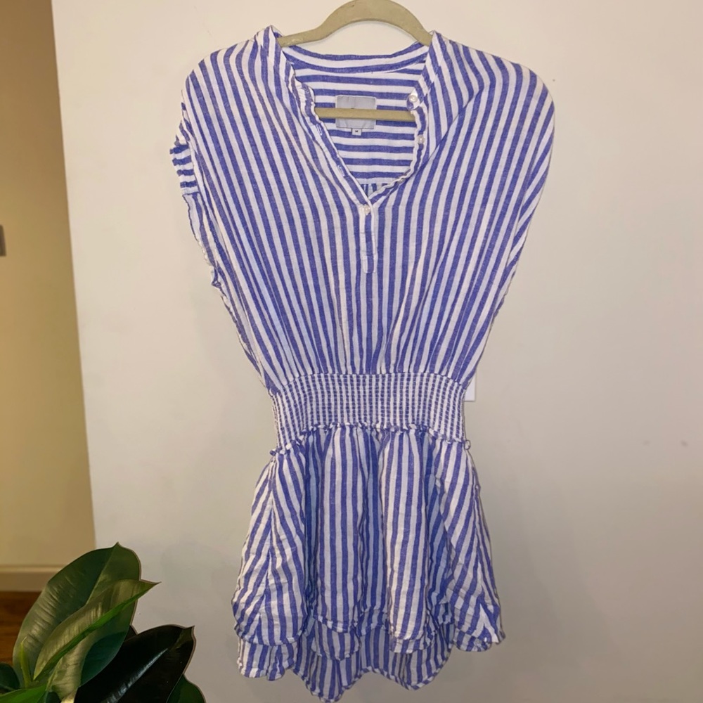 SOLD - Blue & white stripped mini dress